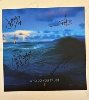 Papa Roach - Who Do You Trust Signed LP Size Card Autographed #2